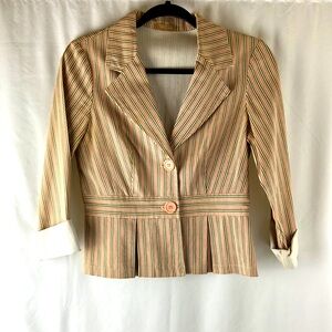 Pink and brown pinstripes blazer woman’s size small
